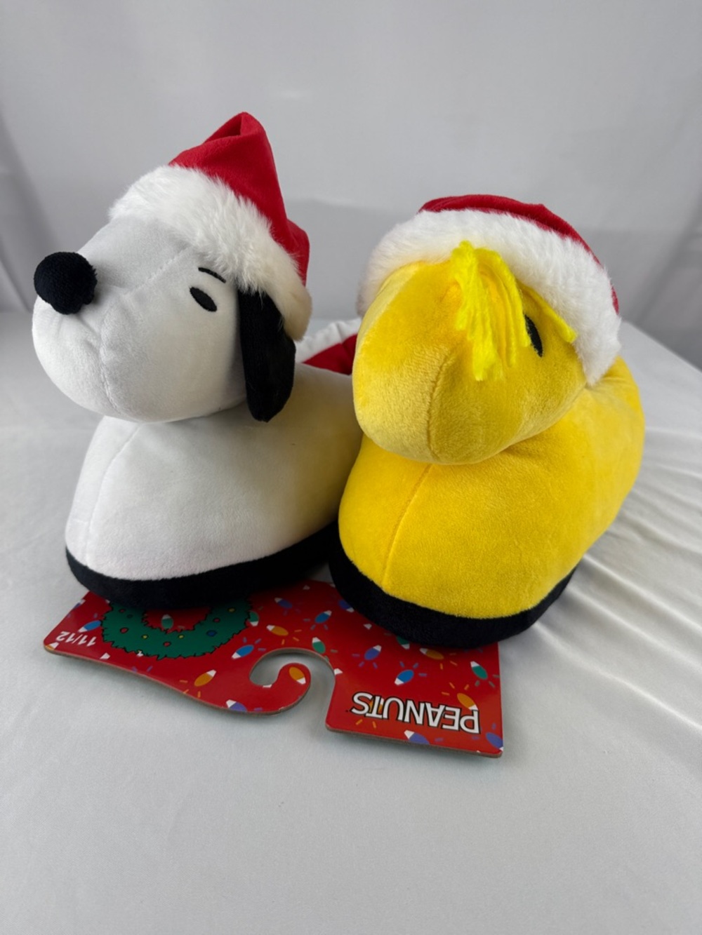 NWT Peanuts Snoopy & Woodstock Festive Holiday Plush Slippers |Unisex